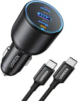 PopMarket - UGREEN - 130W 3-Port USB Car Charger with USB-C Cable - Multicolor