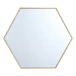 Elegant Decor - Metal frame hexagon mirror 38 inch - Brass