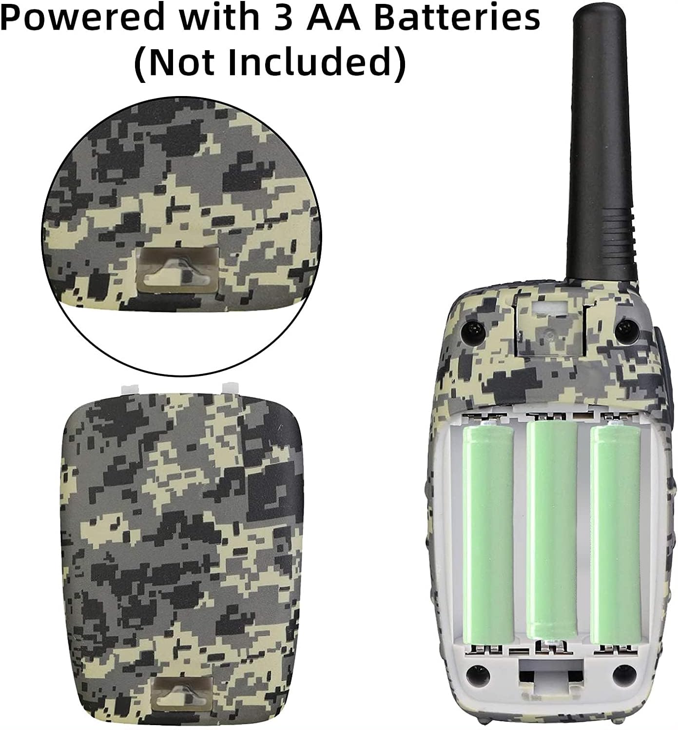 Powered with 3 AA Batteries (Not Included)