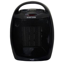 VieAir - Vie Air 1500W Portable 2 Settings Ceramic Heater with Adjustable Thermostat - Black