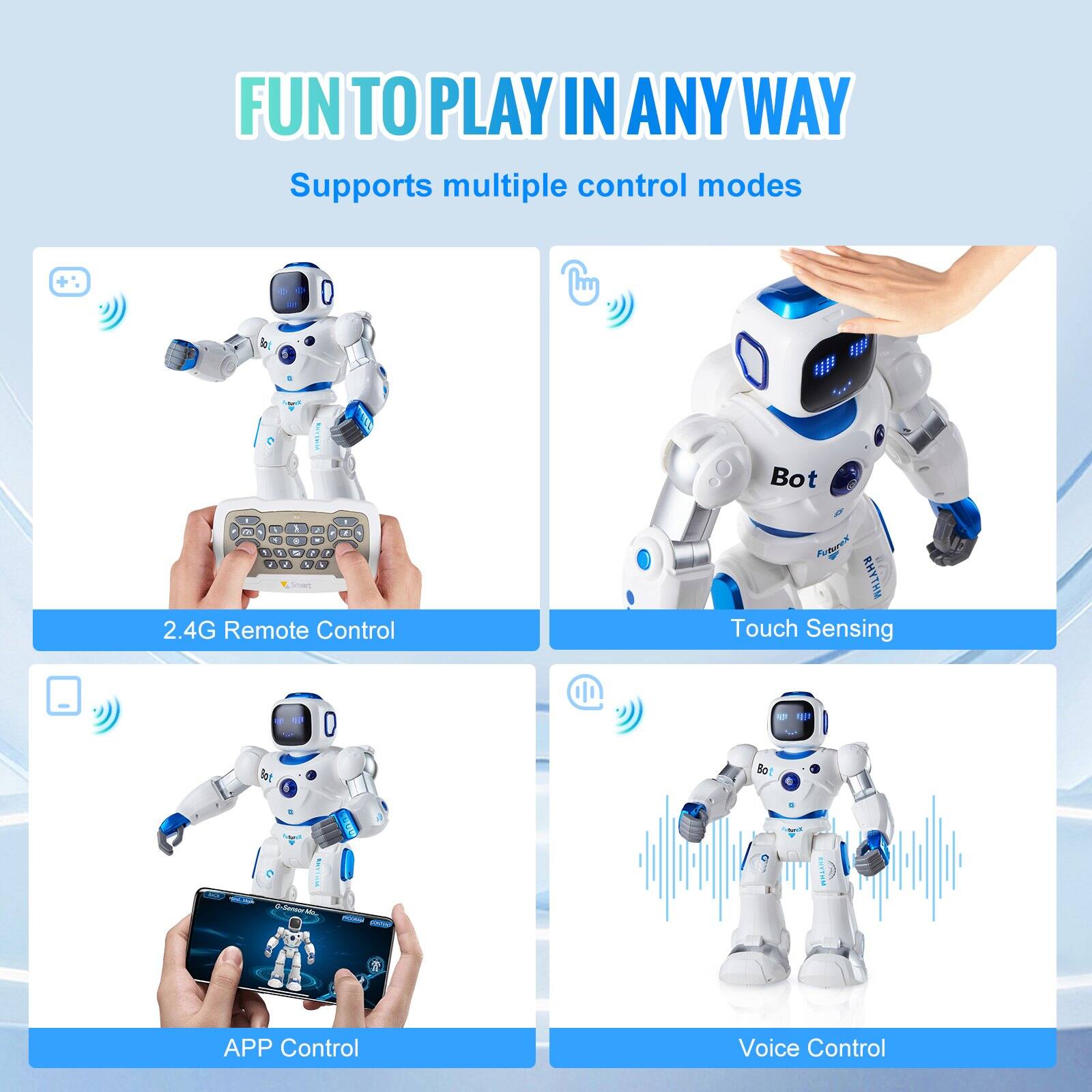 TOY  リモートクラシックロボット Glintex RC Smart Robot 2.4GHz Programmable Touch Voice APP Control