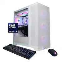 CyberPowerPC - Gaming Desktop - Intel Core Ultra 9 285 - NVIDIA GeForce RTX 5070 12GB - 32GB DDR5 - 2TB PCIe 4.0 SSD - White - Front_Zoom