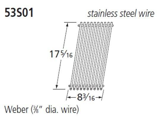 53S01 stainless steel wire 175/16 83/16 Weber (3/8" dia. wire)