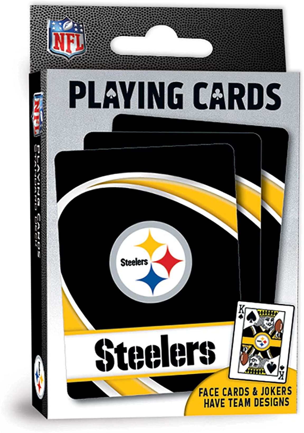 NFL PLAYING CARDS  
Steelers  
FACE CARDS & JOKERS HAVE TEAM DESIGNS