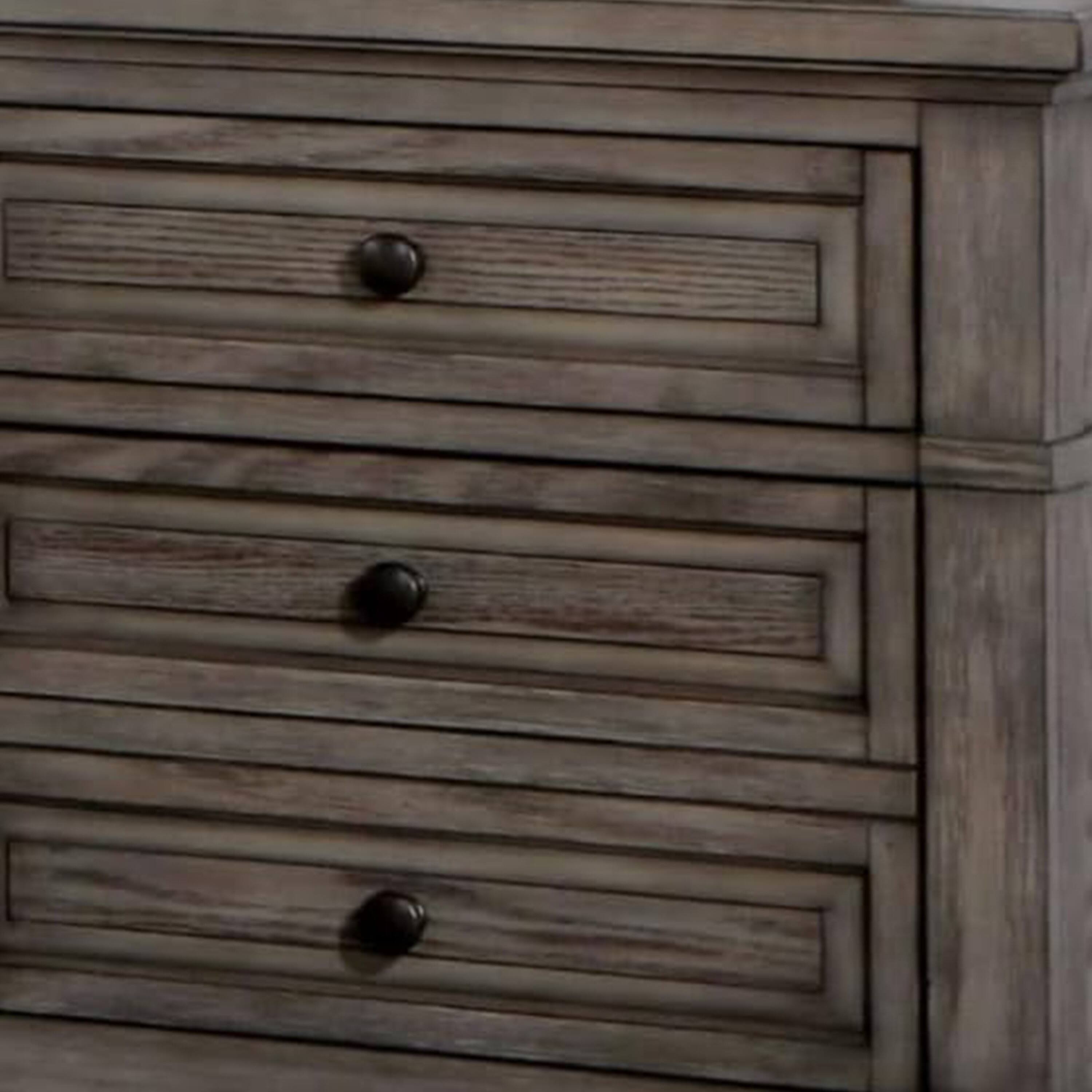 Alt View 1. Manhattan Lane - Jimbo Nightstand with USB Port and Hidden Drawer, Solid Wood - Warm Gray, Bronze.