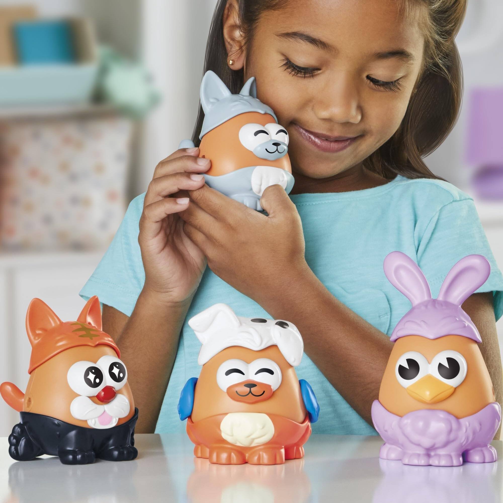 Back. Hasbro - Mr. Potato Head Pet-Tato Tots Set, 31 Pieces with Rolling Carry Case, Mix & Match Pet Parts, Ages 3+ - Multicolor.