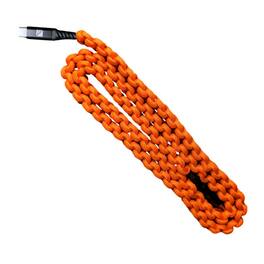 Dark Energy - 6 Feet USB C to C Paracord Hi Vis Orange Cable with Leather Strap