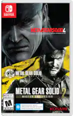 NINTENDO SWITCH
METAL GEAR SOLID 4 GUNS OF THE PATRIOTS TACTICAL ESPIONAGE ACTION
METAL GEAR SOLID PEACE WALKER
METAL GEAR SOLID Vol 2 MASTER COLLECTION
MATURE 17+ JEUNES ADULTES 17+
Download required. See back. Téléchargement nécessaire. Voir au verso. Requiere una descarga. Ver el reverso.
KONAMI