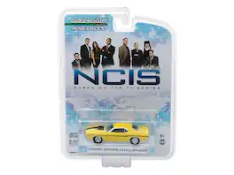 Greenlight - 1970 Dodge Challenger R/T (Gibbs') Yellow with Black Stripes "NCIS" (2003) TV Series "Hollywood" Series 1/64 Diecast - Yellow and Black