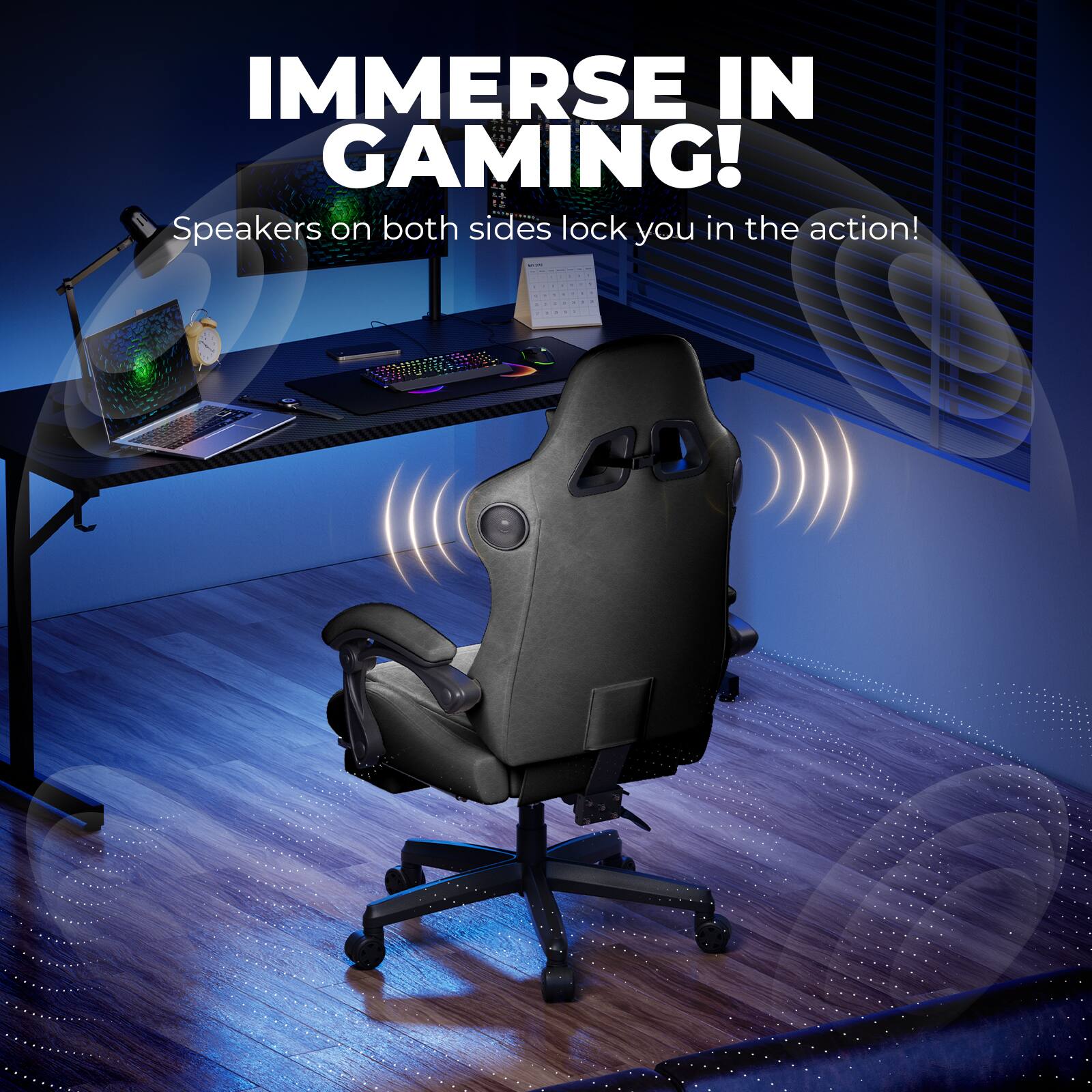 IMMERSE IN GAMING! Speakers on both sides lock you in the action!
