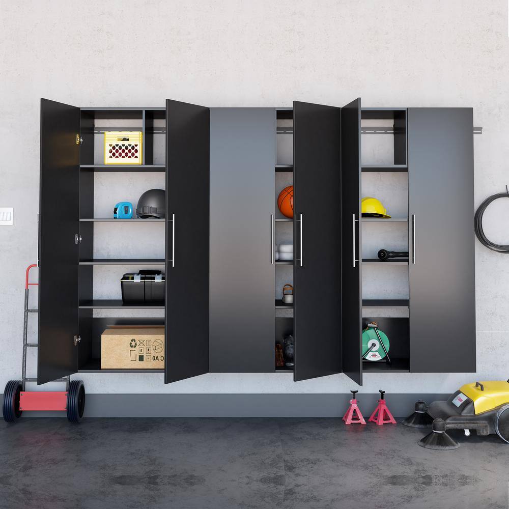 Left. Prepac - Black HangUps 108" Storage Cabinet Set E - 3pc - Black.