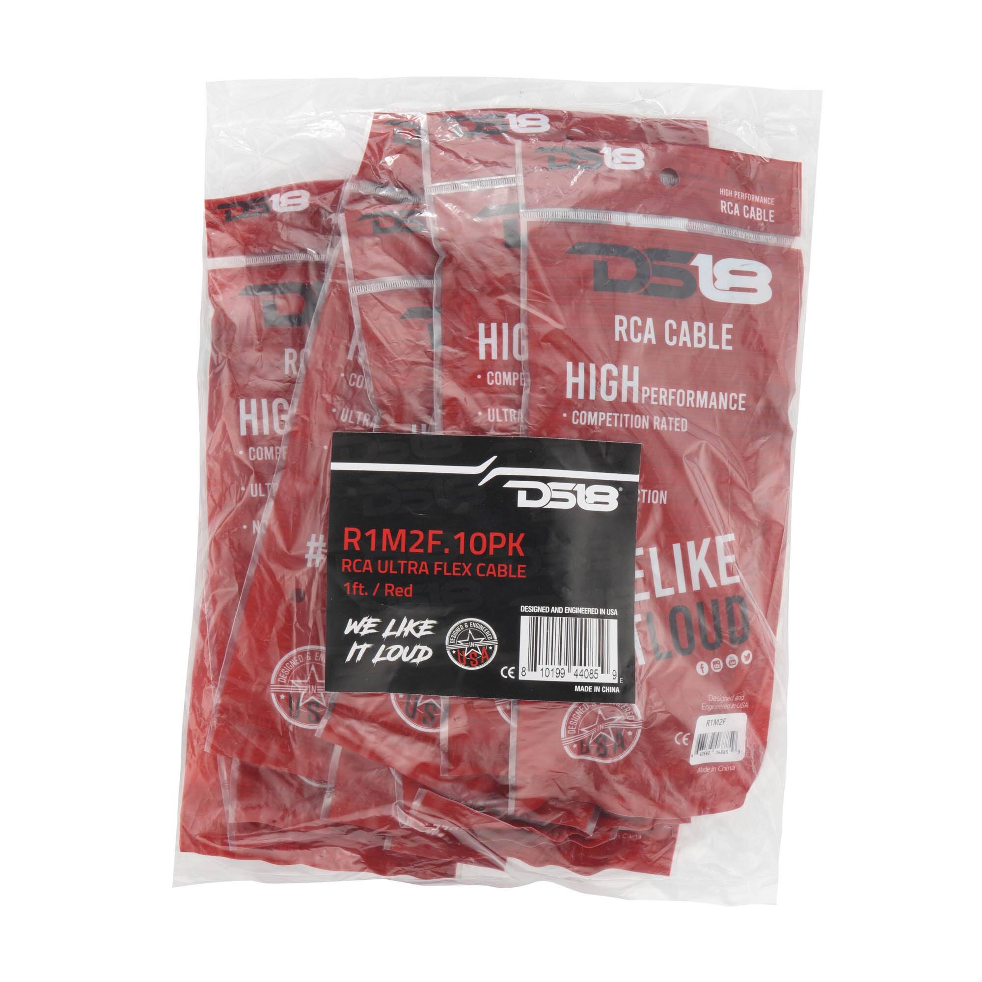 18 8 NOTH PERFORMANCE 18 RCA CABLE D518 HIG RCA CABLE R CO COMPE HIGH PERFORMANCE HIG ULTR ULTRA COMPETITION RATED COMPIN ULT D518 TION NO R1M2F.10P RCA ULTRA FLEX CABLE ELIKE 1ft. Red DESIGNED AND ENGINEERED IN USA WE LIKE DESIGNES LOUD  LOUD DESIGNED CE 8 10199 44085 MADE n CHINA 9 I f Designe Engreenerade DESIGNED  ROM2F CE coder China