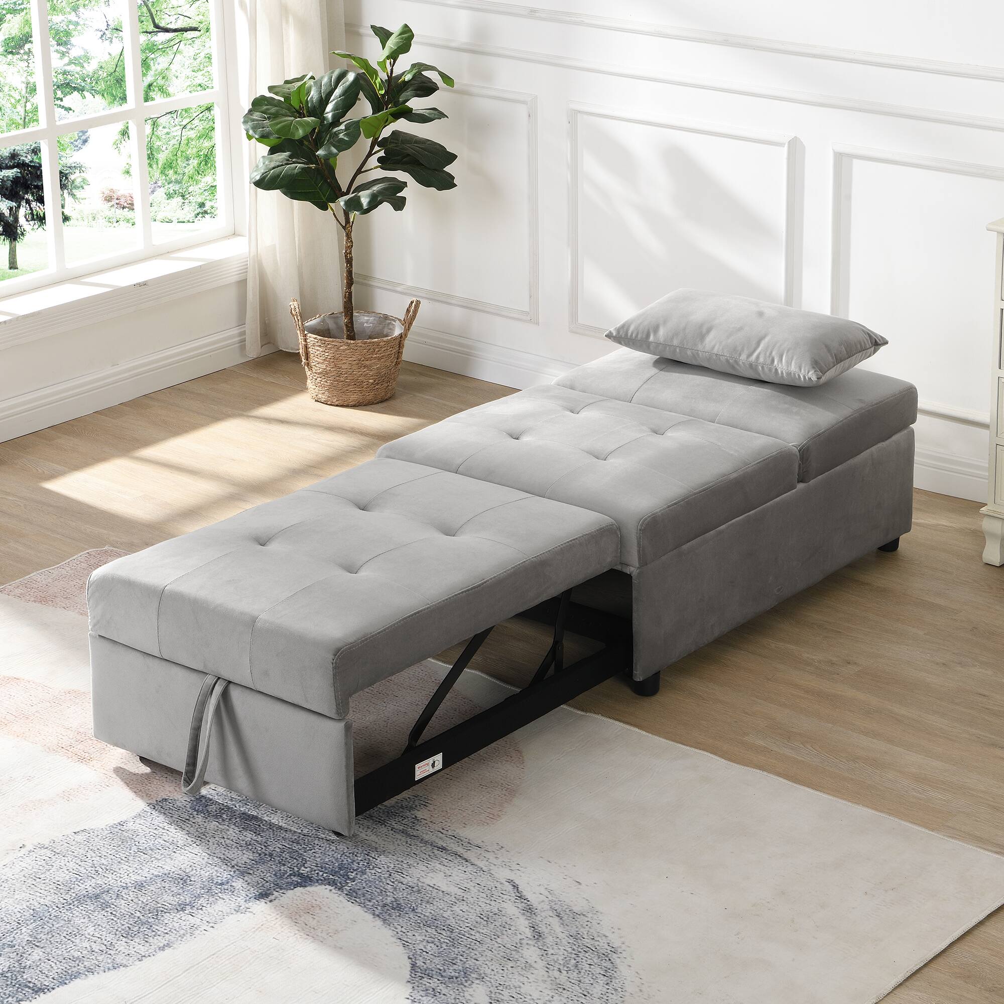 Left. LOVMOR - Standard Velvet Bean Bag Chairs For Living Room Bedroom Dorm Soft Touch Plush Indoor Lounge Seating Supportive - Grey.