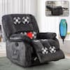Front. Bestier - Bestier Massage Recliner Chair Modern and Super Soft Manual Reclining Chair with Massage Heating & Side Pocket - Dark Grey.