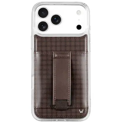 Walli Cases - Phone Case with Wallet and Finger Strap for iPhone 17 Pro Max - Cafe Gingham Walli Cases - Phone Case with Wallet and Finger Strap for iPhone 17 Pro Max - Cafe Gingham
