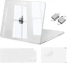 mosiso - 4in1 Case Kit for MacBook Neo 13-Inch Case A3404 A18 Pro 2026, Ultra-Thin Cover&Keyboard Cover&Screen Film&Type C - Crystal Clear