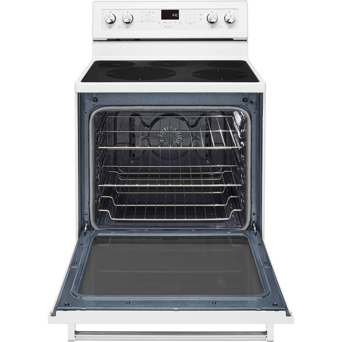 Angle. KitchenAid - KitchenAid - 6.4 Cu. Ft. Self-Cleaning Freestanding Electric Convection Range - Black Stainless Steel - White.