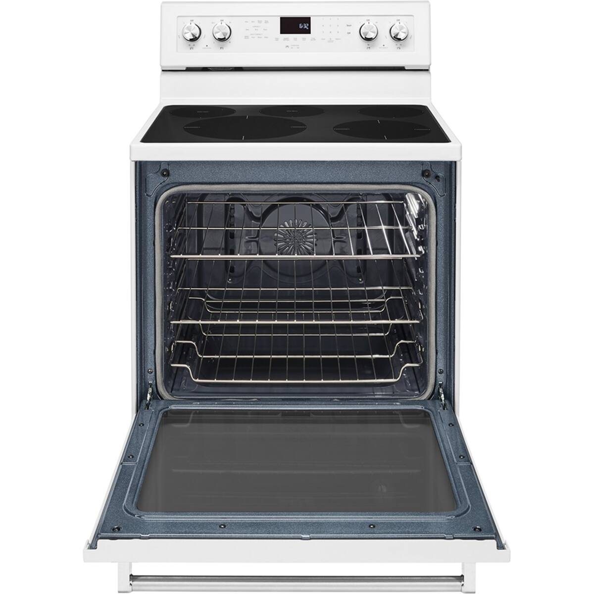 Angle. KitchenAid - KitchenAid - 6.4 Cu. Ft. Self-Cleaning Freestanding Electric Convection Range - Black Stainless Steel - White.