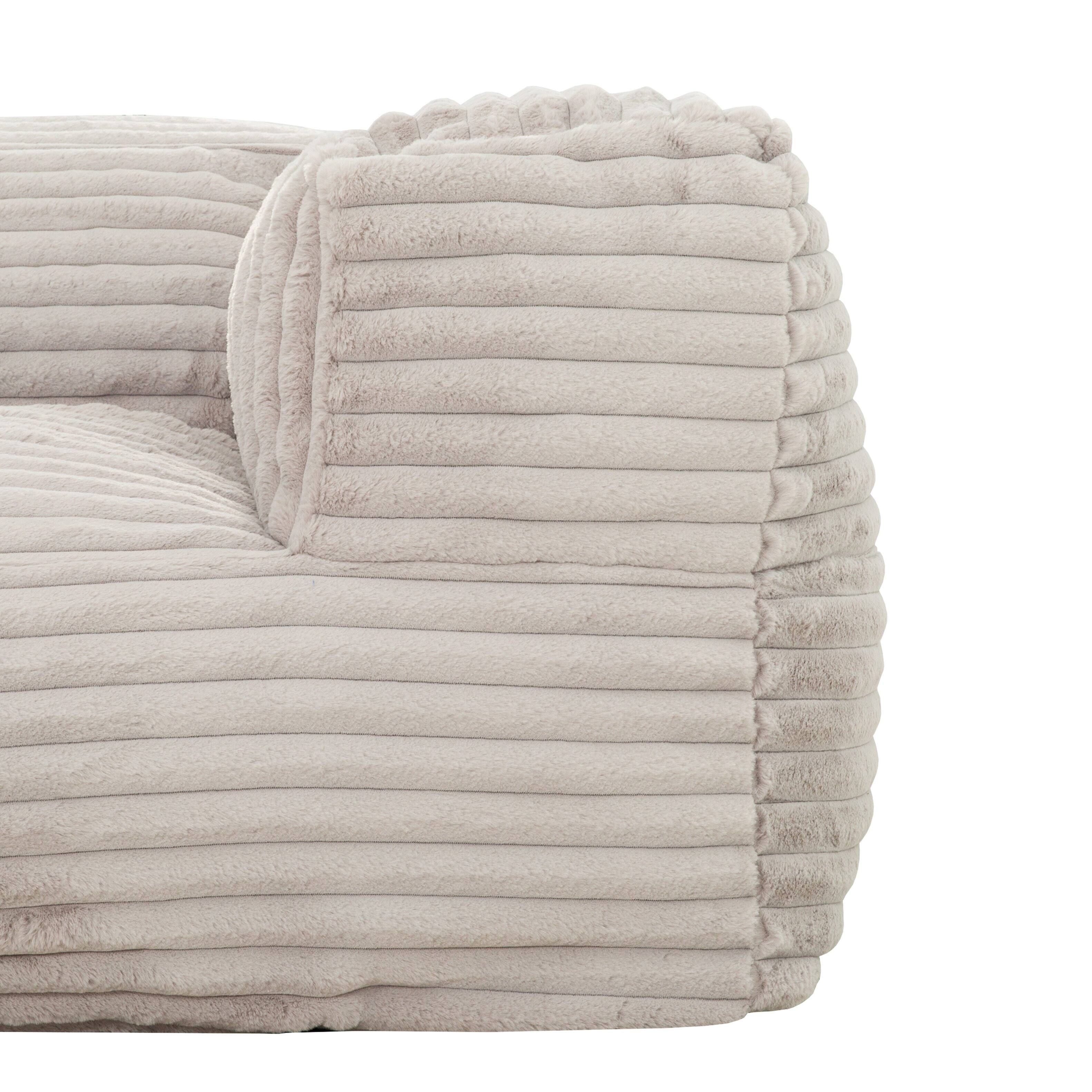 Alt View 2. LOVMOR - 71 Inch Corduroy Bean Bag Chairs Memory Foam For Living Room Lounge Bedroom Textured Ribbed Cozy Indoor Lounge - Beige.