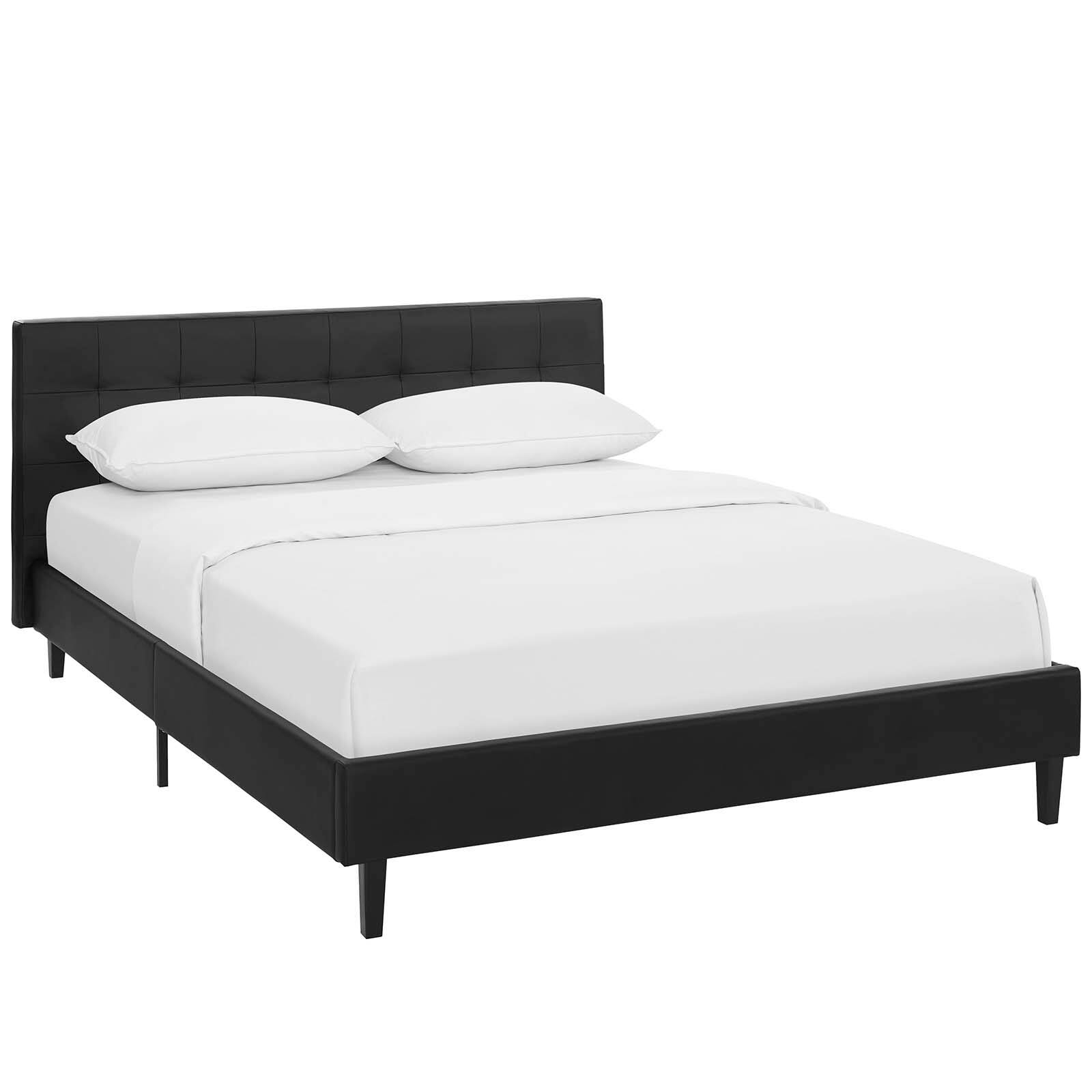 Angle. Modway - Mia Vinyl Twin Bed - White.