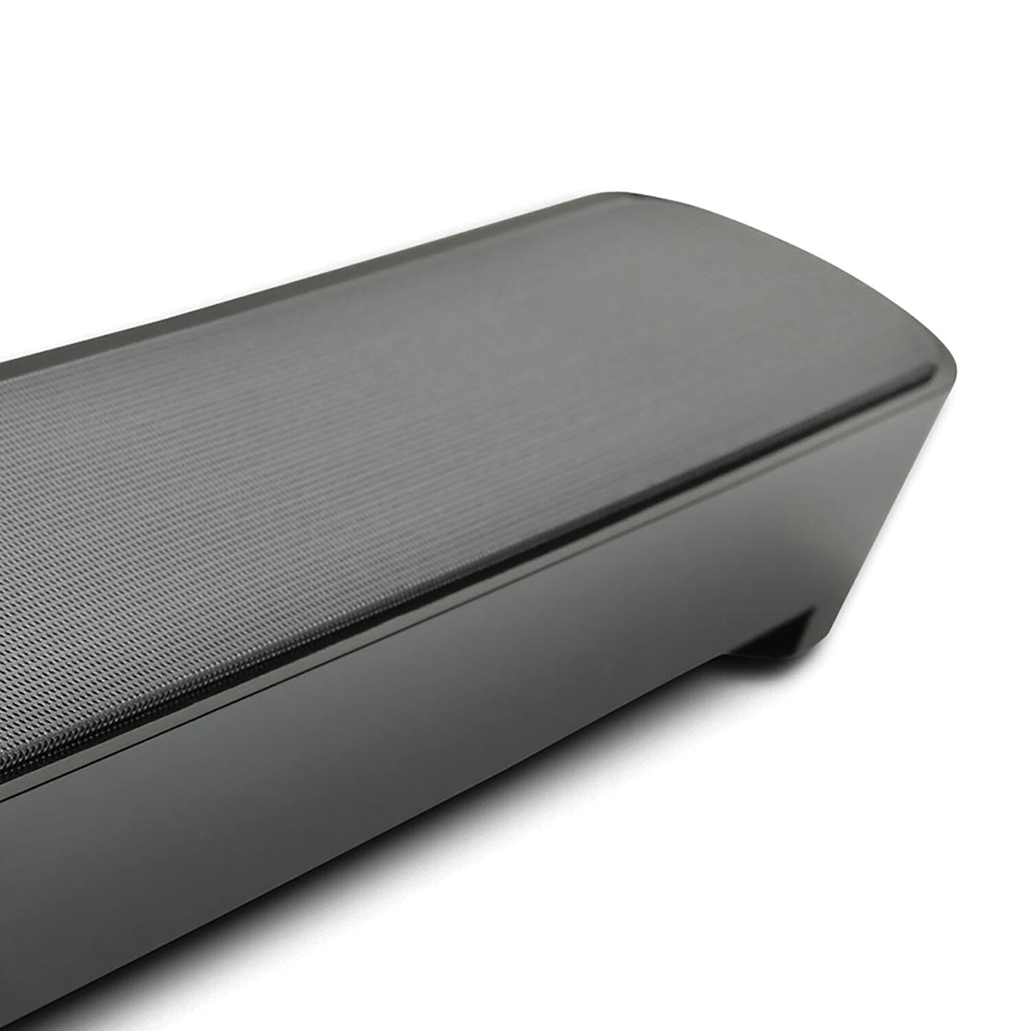 Alt View 1. GOgroove - 2.0-Channel 12W Peak 16.5" USB-Powered Ultra-Compact Angled Computer Sound Bar, Mic Input, Accent LED, SonaVERSE UBR - Black.