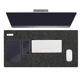 Unique Bargains - 47.2" x 23.6" Large Felt Desk Pad, Upgrade Non-Slip Mat Full Table Pad for Laptop Computer Writing Desk Gaming Home - Dark Gray