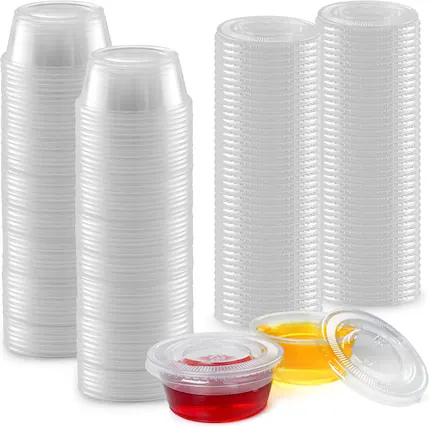 Front. Zulay Kitchen - Zulay Kitchen 3.25 Ounce, 50 Cups Clear Halloween Jello Shot Cups with Lids by Simple Craft - Clear.