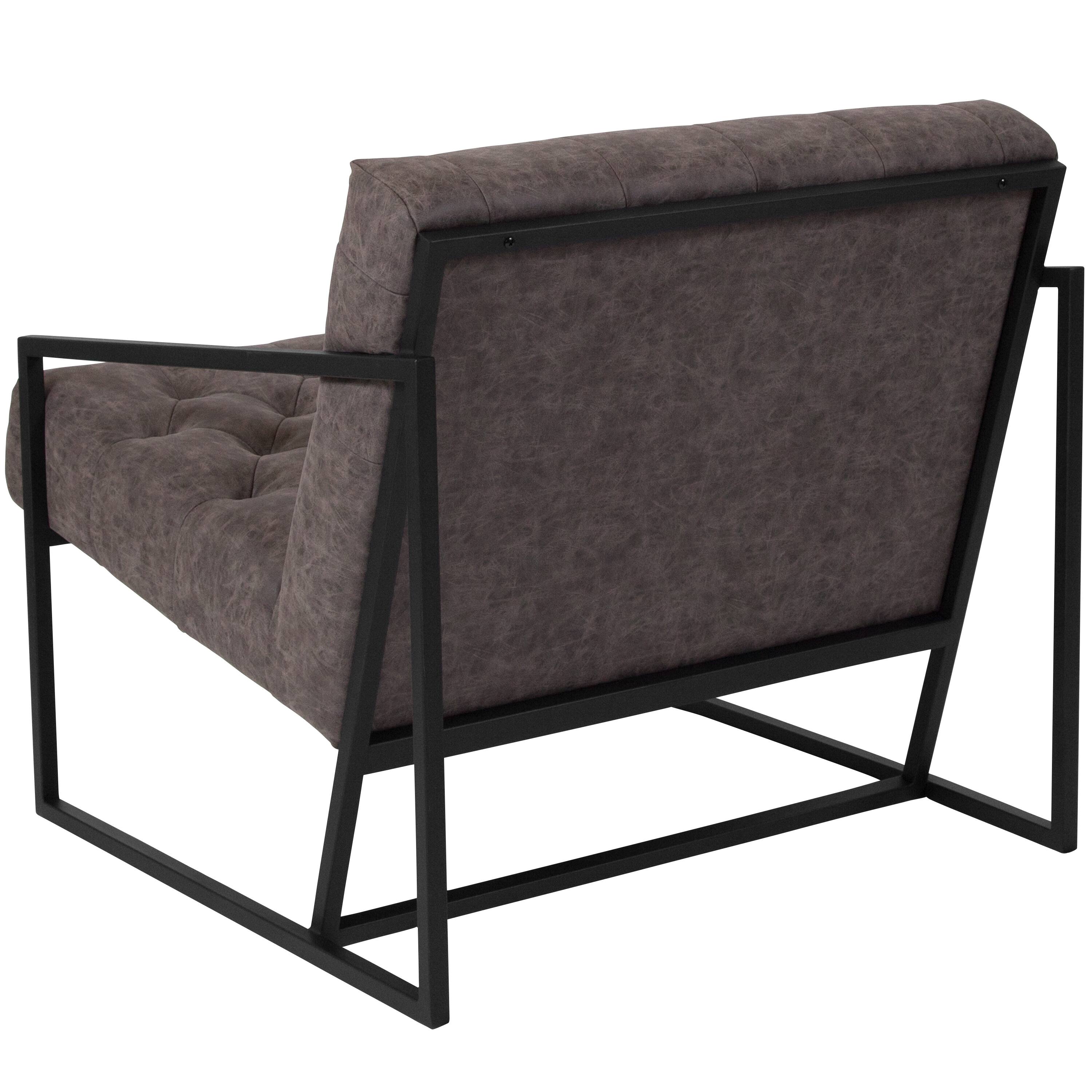 Alt View 3. Emma + Oliver - Home Office Tufted Lounge Accent Chair - Retro Gray.