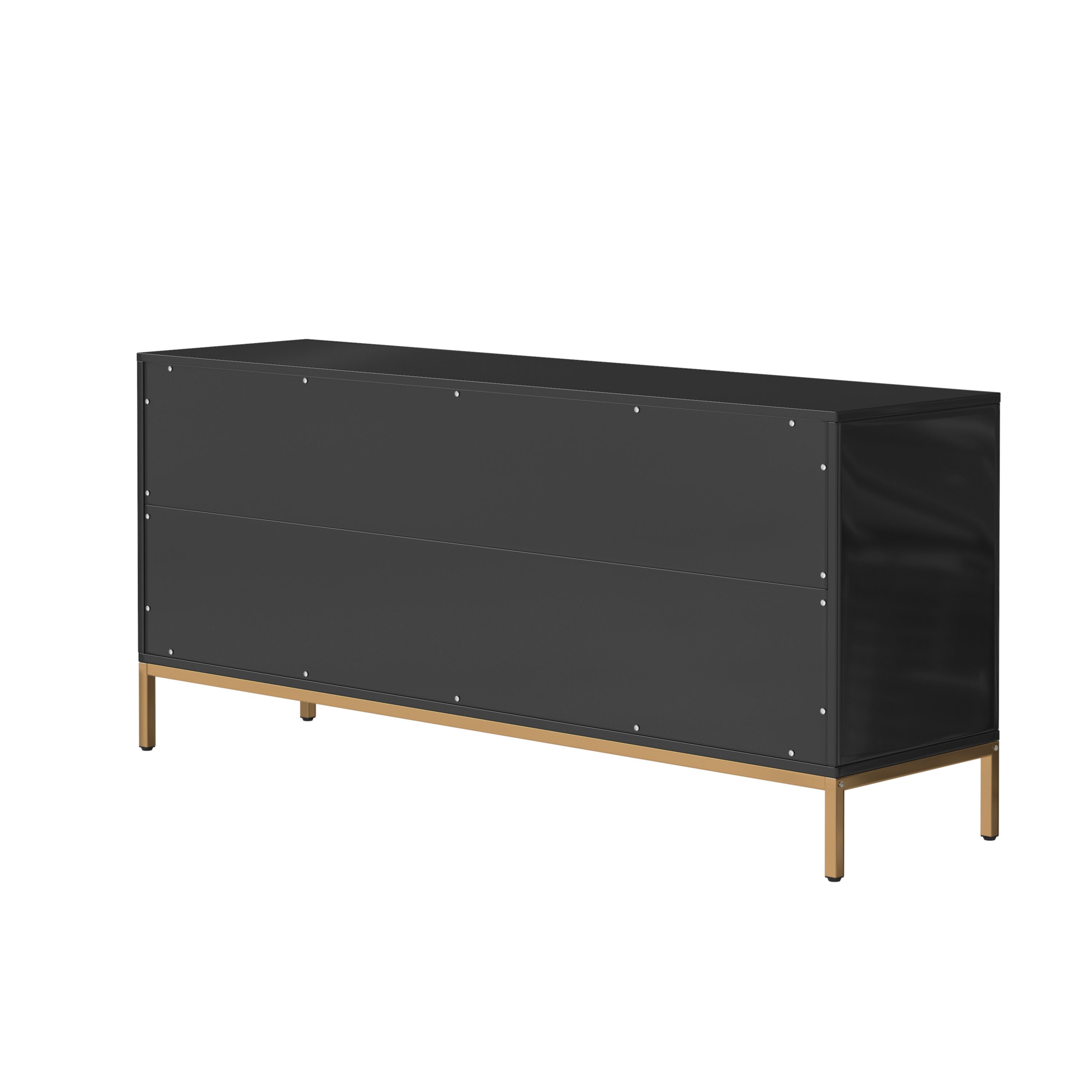 Left. Boyel Living - Stylish 2-Door and 3-Drawer TV Cabinet - Black.