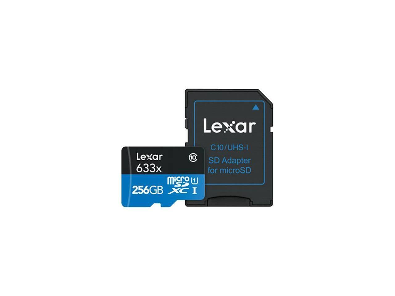 Lexar Le C10/UHS-I Lexar C 10 SD Adapter 633x for microSD  
256GB XC I
