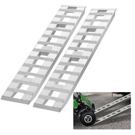 VEVOR - Loading Ramps, 2 Pcs 72 x 15 in, Durable Aluminum and Heavy-Duty Trailer Ramp Set with Anti-Slip Plates, 6000 Lbs - Silver