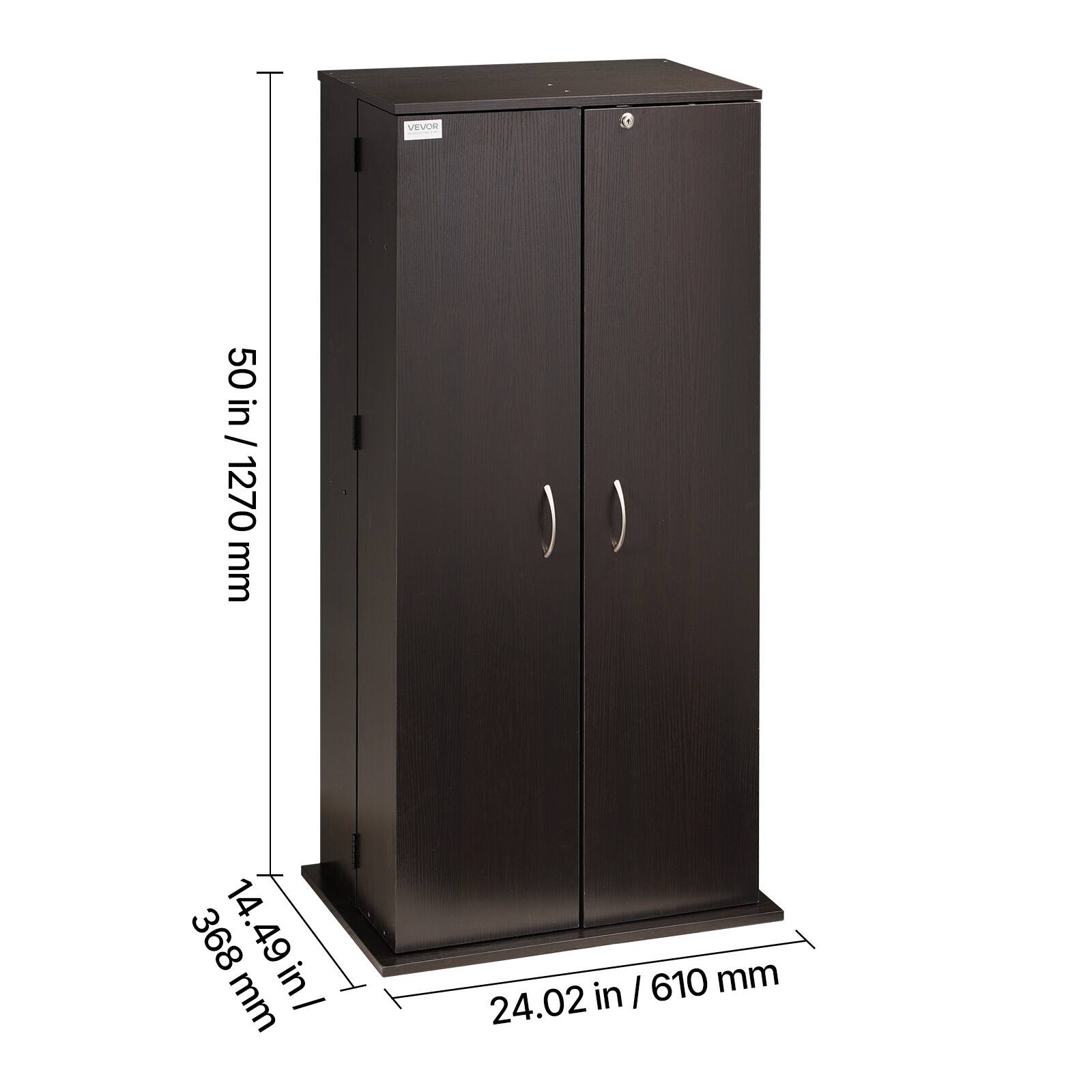 VEVOR  
50 in / 1270 mm  
14.49 in / 368 mm  
24.02 in / 610 mm