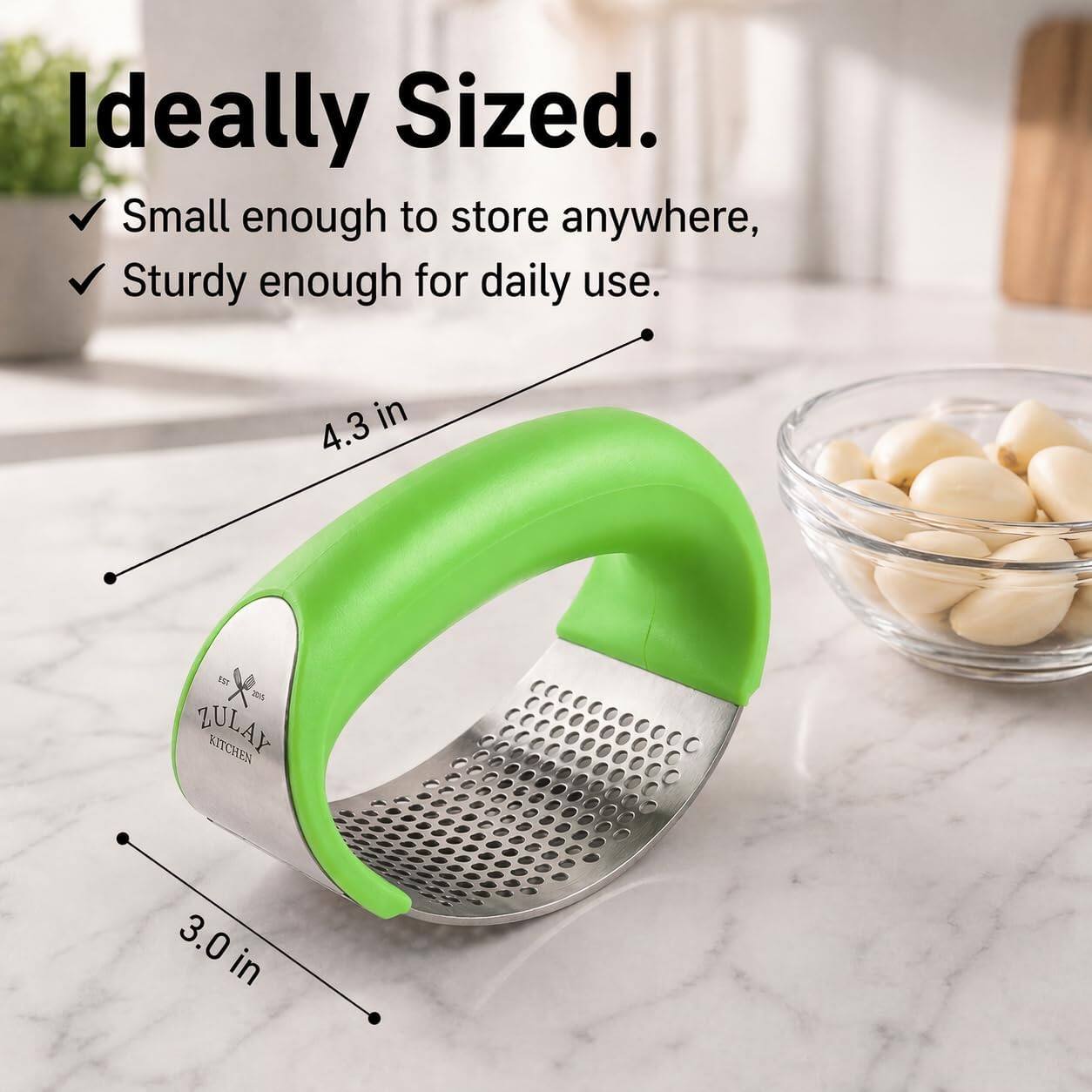 Ideally Sized. Small enough to store anywhere, Sturdy enough for daily use. in 4.3 E ZULAY KITCHEN 3.0 in
