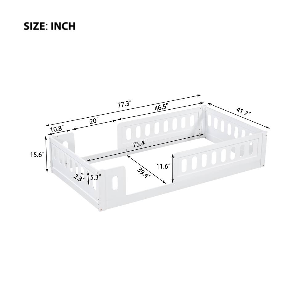 SIZE: INCH  
20" 10.8" 15.6" 2.3" 23-15.3 5.3 77.3" 46.5" 75.4" 11.6" 39.4" 41.7"