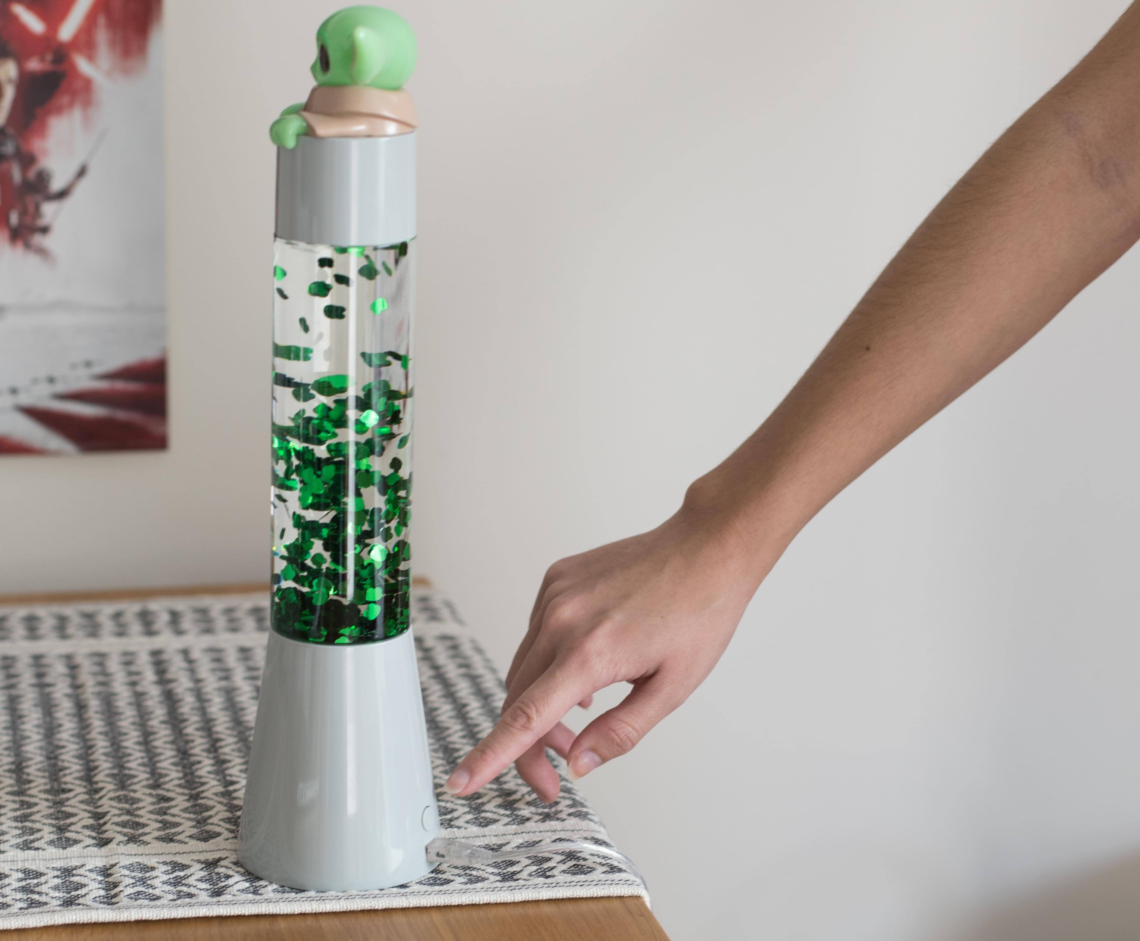 Alt View 3. Ukonic - Star Wars: The Mandalorian, The Child 14-Inch 3D Top Glitter Motion Lamp Light - Green.