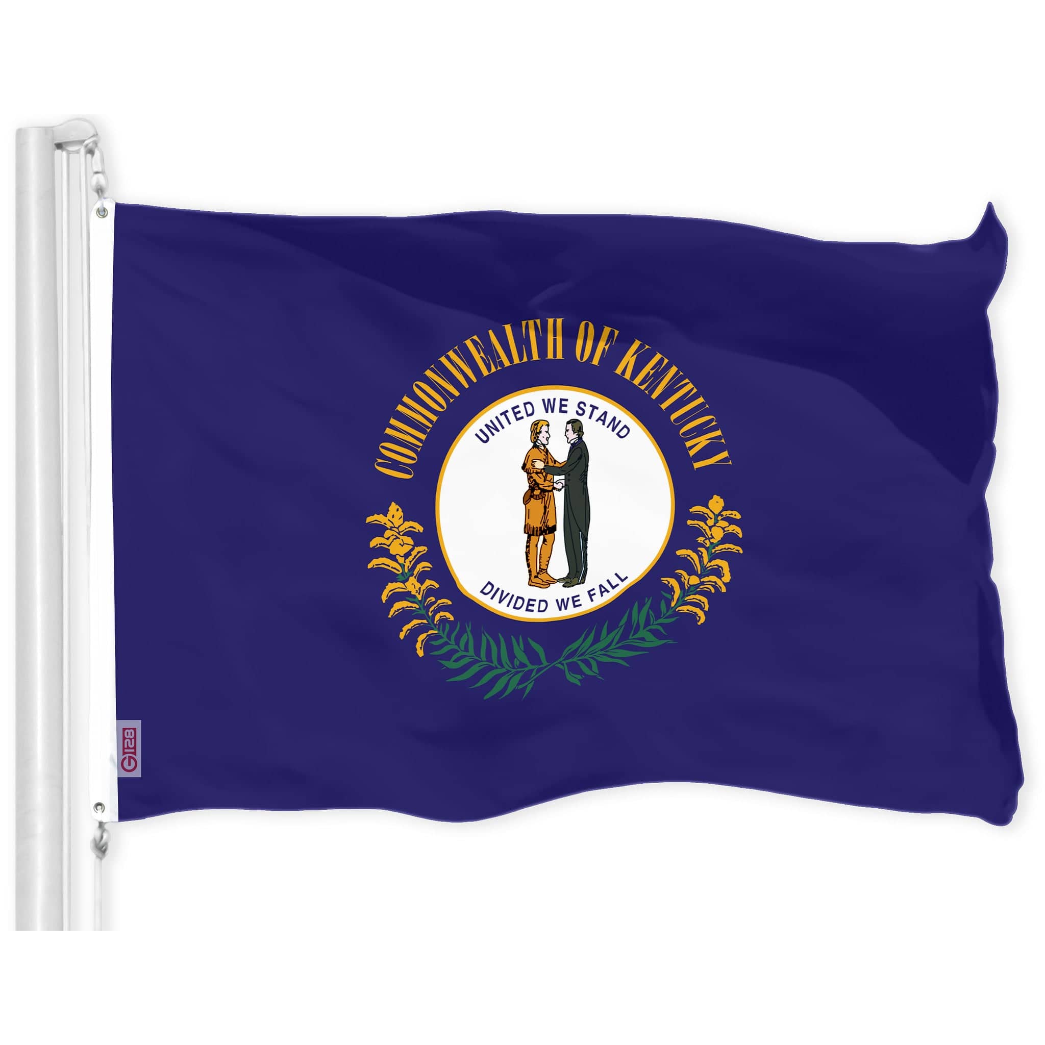 G128 - Kentucky State Flag 3x5 ft LiteWeave Pro 150D Polyester with Brass Grommets - Assorted Colors