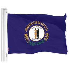 G128 - Kentucky State Flag 3x5 ft LiteWeave Pro 150D Polyester with Brass Grommets - Assorted Colors
