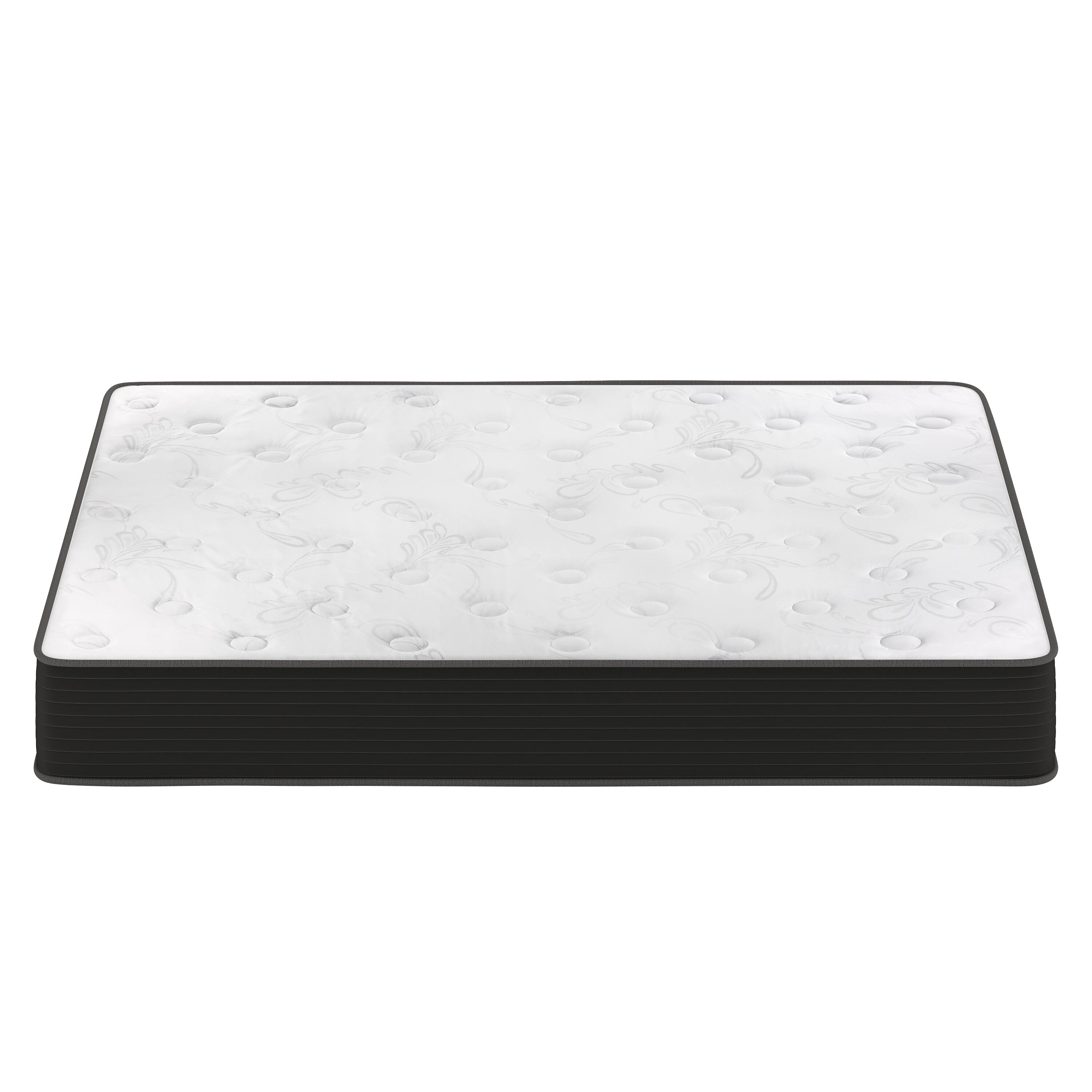 Alt View 10. Emma + Oliver - 10" Hybrid Pocket Spring with Cooling Foam Layer Mattress in a Box - White/Black.