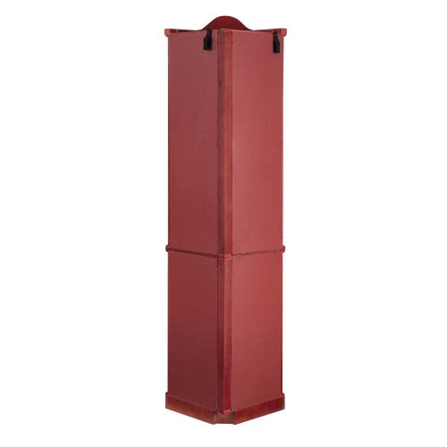 Alt View 4. LUCKY ONE - Freestanding Corner Curio Cabinet with Tempered Glass Shelves LED Light Display for Collectibles - Cherry.