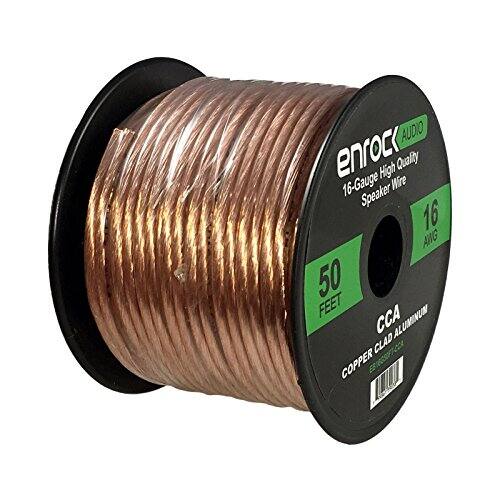 AUDIO enroc High Quality 16-Gauge Wire Speaker 16 ANG 50 FEET CCA ALUMINUM CLAD COPPER