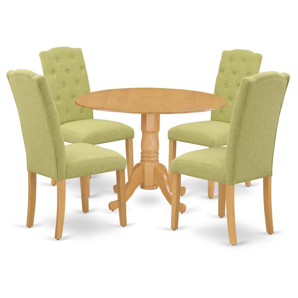 Back. East West Furniture - Dining Room Set Oak - Oak.
