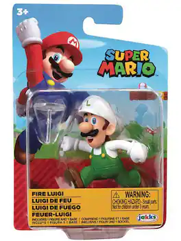 Jakks Pacific - Super Mario World of Nintendo 2.5 Inch Figure | Fire Luigi - Green