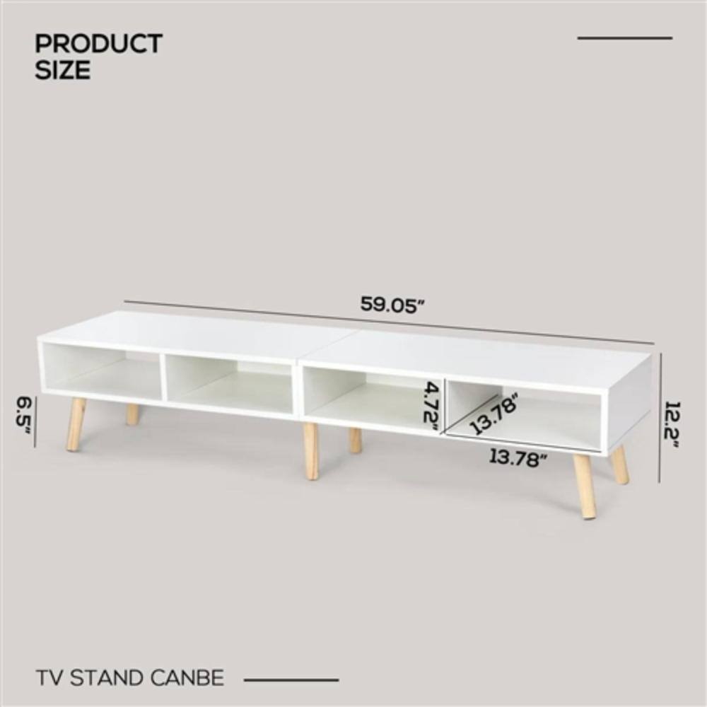 PRODUCT SIZE

59.05"  
6.5"  
4.72"  
13.78"  
13.78"  
12.2"

TV STAND CANBE