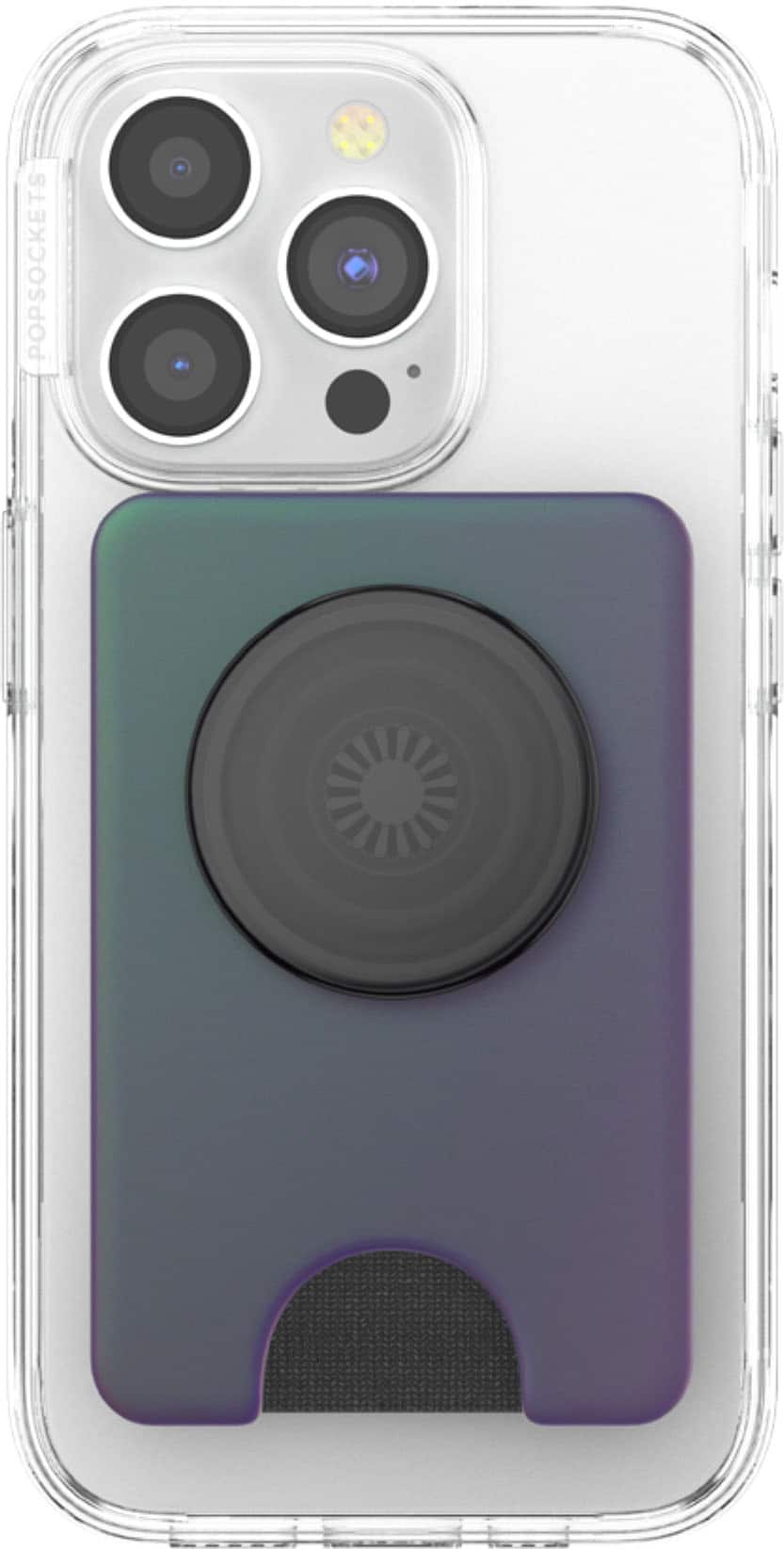 Alt View Zoom 2. PopSockets - MagSafe PopWallet+ Cell Phone Wallet & Grip, with Adapter Ring - Nightshade.