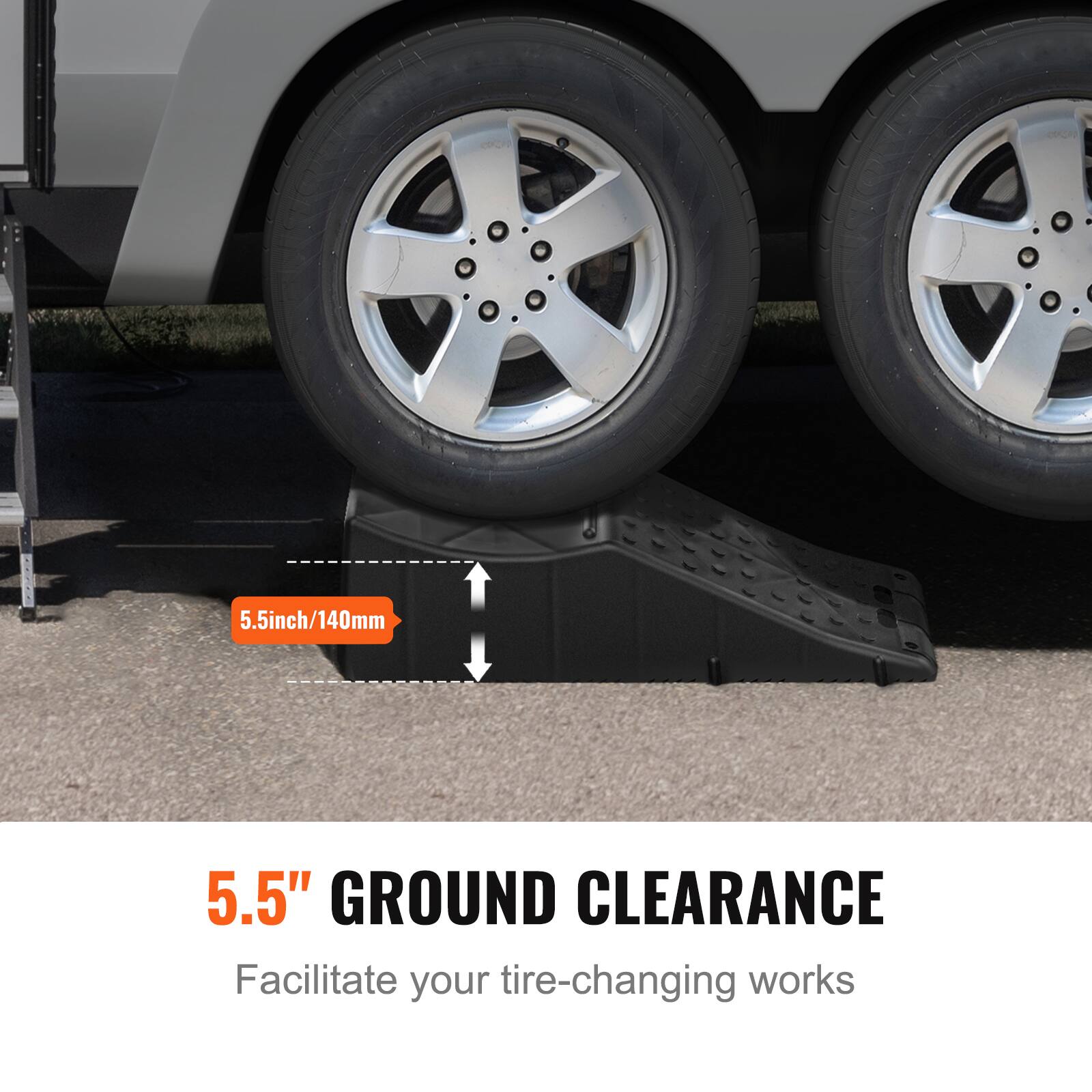 5.5" GROUND CLEARANCE  
Facilitate your tire-changing works