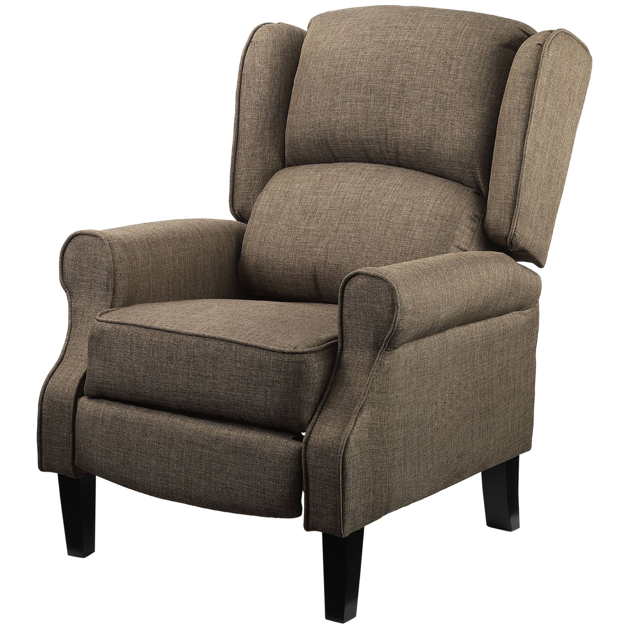 Front. Homcom - Massage Recliner Chair for Living Room with Heat - Brown.