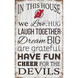 Fan Creations - New Jersey Devils 11'' x 19'' Team In This House Sign - Multicolor