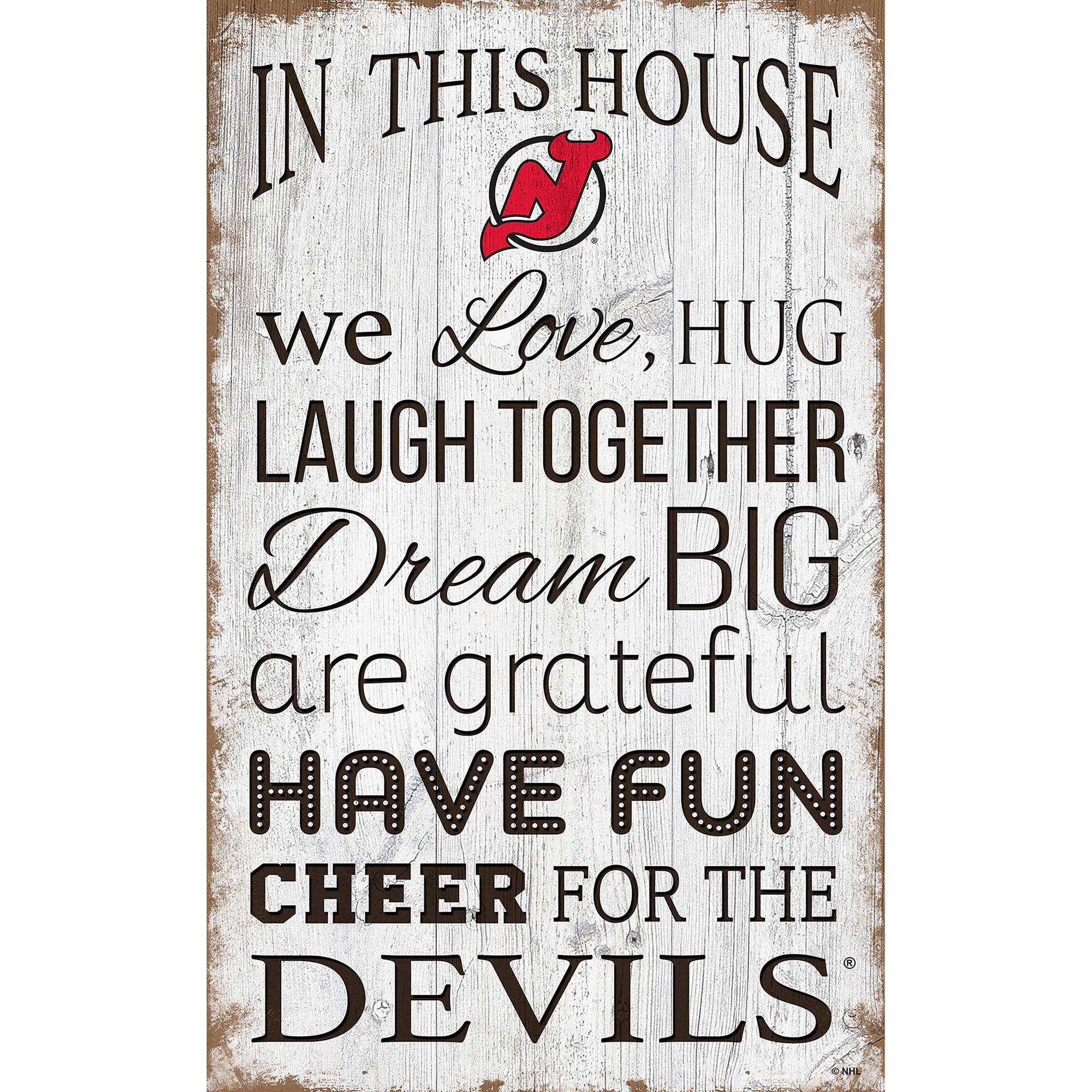 New Jersey Devils 11'' x 19'' Team In This House Sign