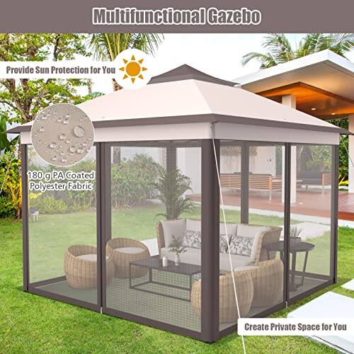 Multifunctional Gazebo, Provide Sun Protection for You, 180 g PA Coated Polyester Fabric, Create Private Space for You