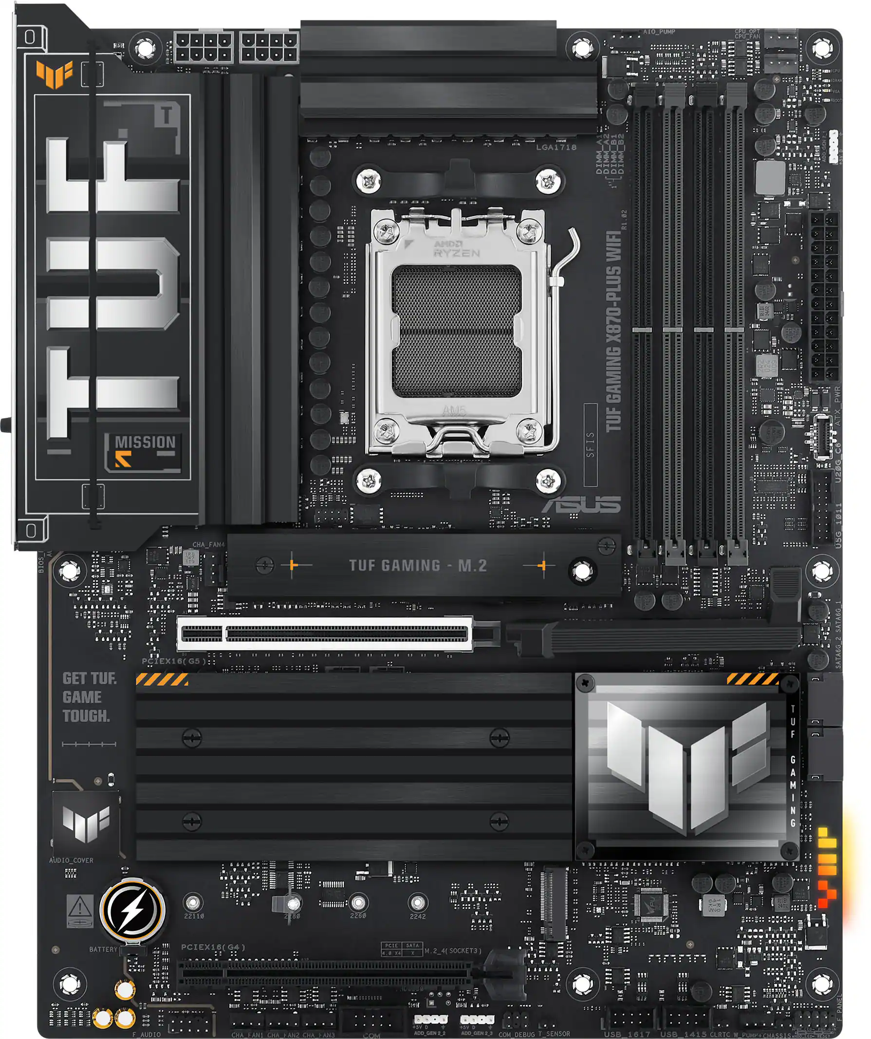 ASUS - TUF GAMING X870-PLUS WIFI (Socket AM5) AMD X870 ATX DDR5 Wi-Fi 7 Motherboard - Black